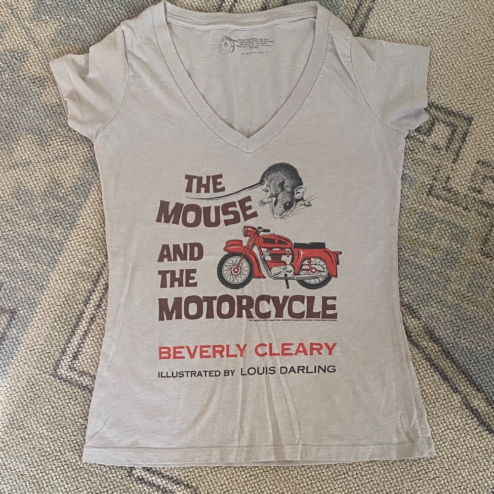 Mouse and the Motorcycle by Beverly Cleary v-neck tee